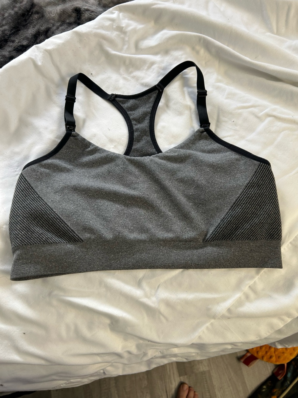 Auden Gray Seamless Racerback nursing yoga Sports Bra